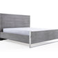 Modrest Charlene Modern Grey Elm & Stainless Steel Bed