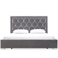 Modrest Audrey Modern Grey Velvet & Stainless Steel Bed