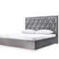 Modrest Audrey Modern Grey Velvet & Stainless Steel Bed