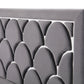 Modrest Audrey Modern Grey Velvet & Stainless Steel Bed