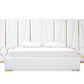 Modrest Nixa Modern White Bonded Leather & Gold Bed