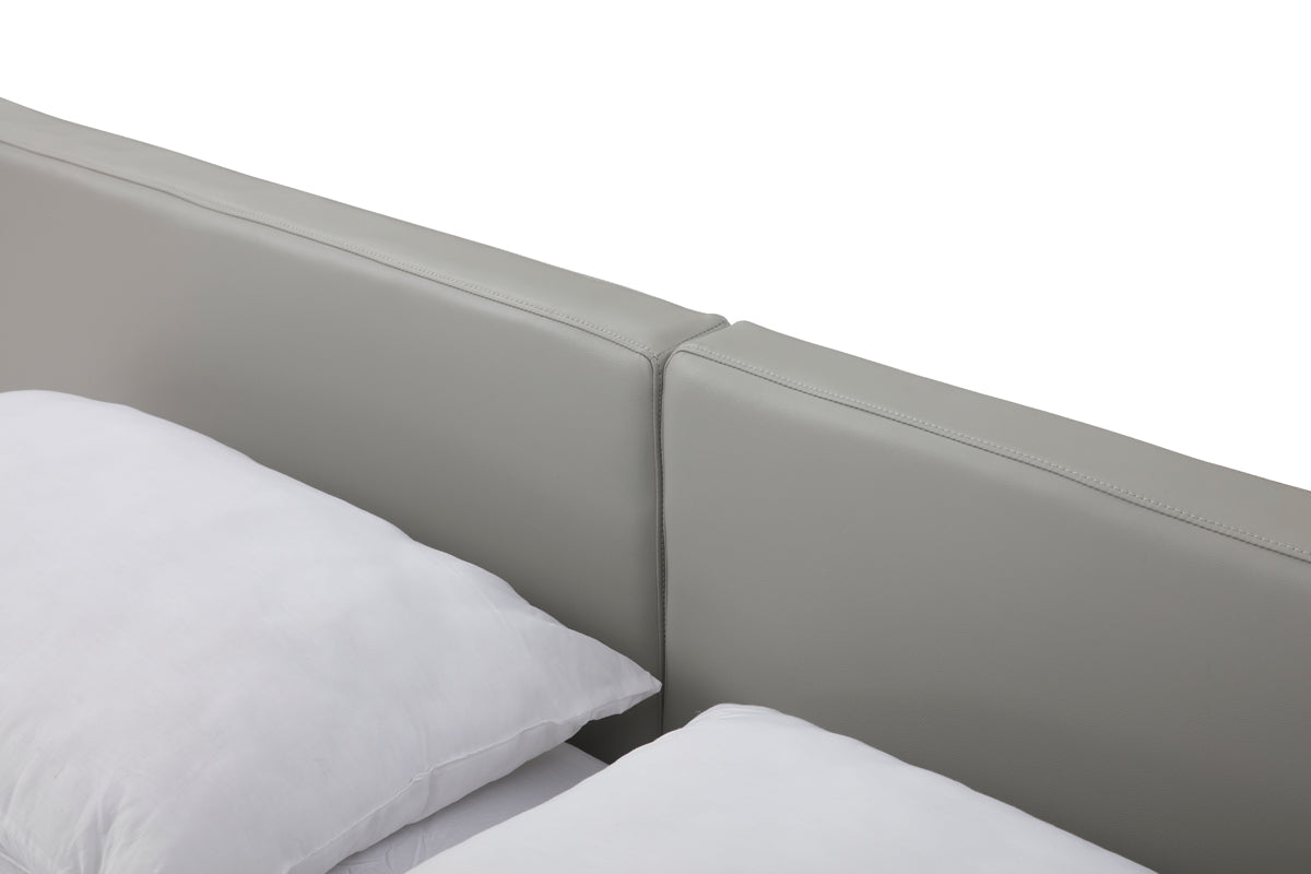 Modrest Opal Modern White & Grey Platform Bed