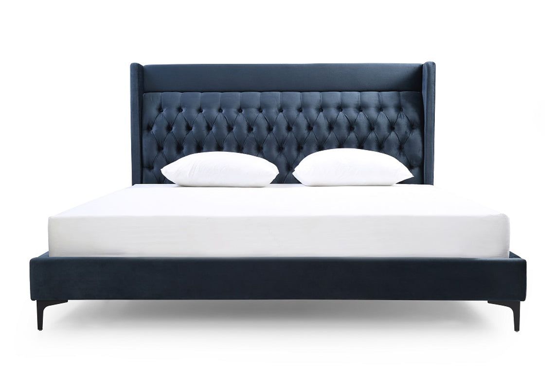 Modrest Wales Modern Blue Fabric Bed