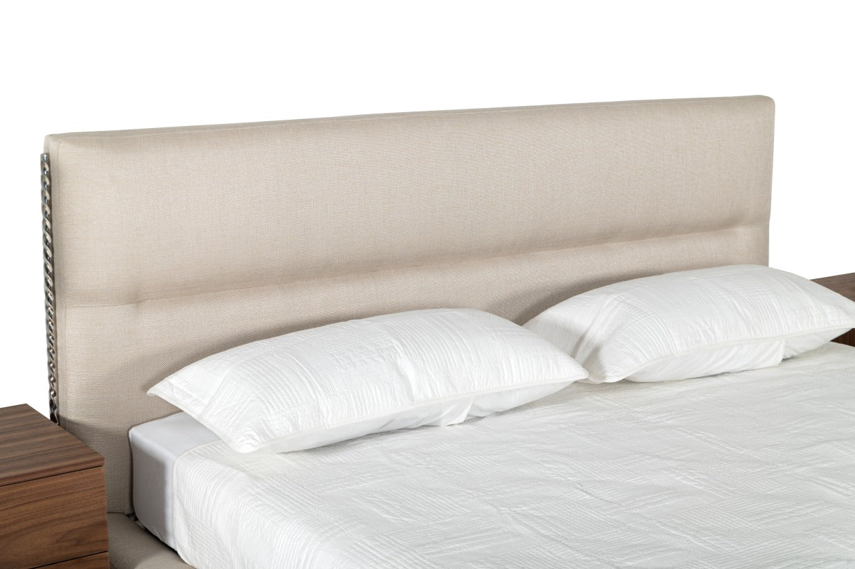Modrest Bergeron - Contemporary Cream Woven Fabric Bed