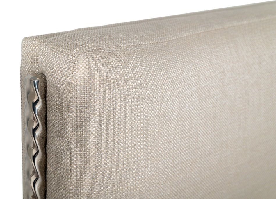 Modrest Bergeron - Contemporary Cream Woven Fabric Bed