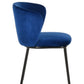 Modrest Bessie - Modern Blue Velvet Dining Chair (Set of 2)
