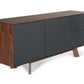 Modrest Weylyn Modern Charcoal Grey & Walnut Buffet
