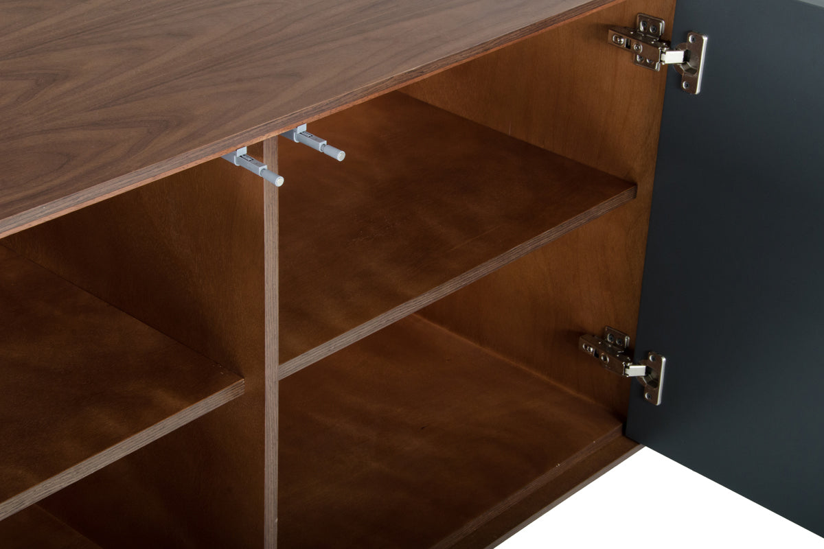 Modrest Weylyn Modern Charcoal Grey & Walnut Buffet