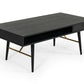 Modrest Billy Modern Black Oak & Gold Coffee Table