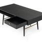 Modrest Billy Modern Black Oak & Gold Coffee Table