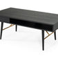Modrest Billy Modern Black Oak & Gold Coffee Table
