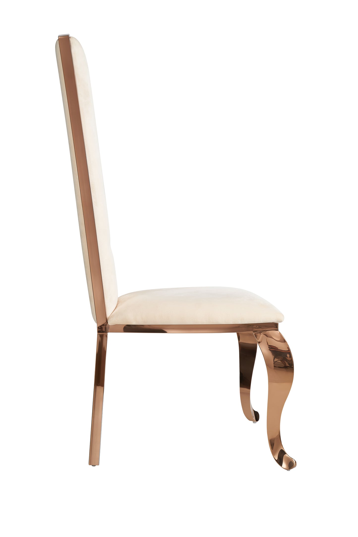 Modrest Bonnie - Beige Velvet & Rose Gold Dining Chair (Set of 2)