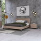 Nova Domus Boston - Modern Light Oak & Brushed Stainless Steel Bed