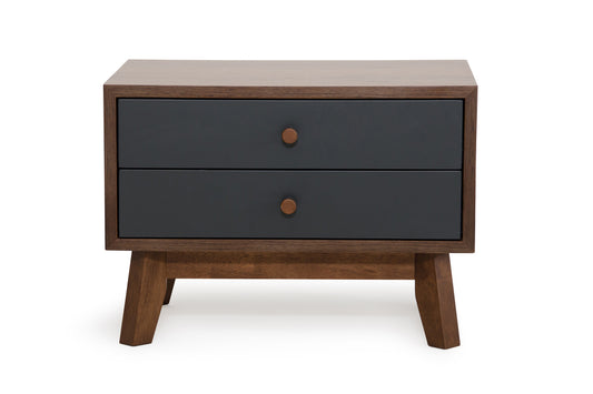 Nova Domus Dali Modern Grey & Walnut Nightstand