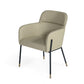 Modrest Brady - Modern Black Metal + Greige Vegan Leather Dining Chair