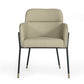Modrest Brady - Modern Black Metal + Greige Vegan Leather Dining Chair