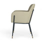Modrest Brady - Modern Black Metal + Greige Vegan Leather Dining Chair