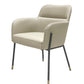 Modrest Brady - Modern Black Metal + Greige Vegan Leather Dining Chair