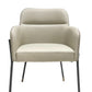 Modrest Brady - Modern Black Metal + Greige Vegan Leather Dining Chair