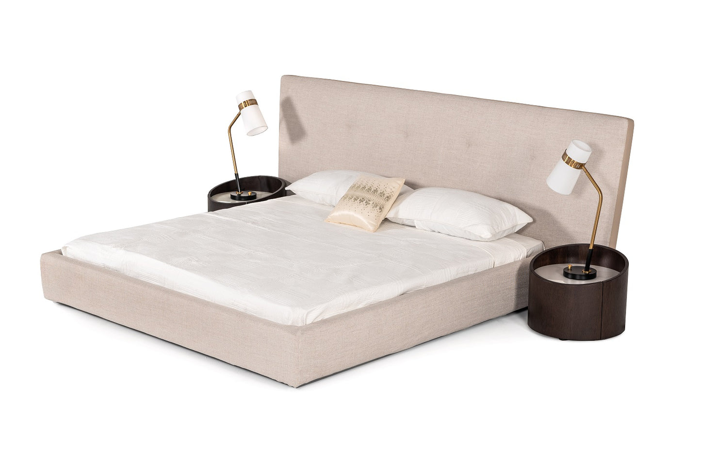 Modrest Brittany Beige Fabric Bed