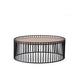 Modrest Bronson Modern Walnut & Black Round Coffee Table