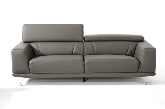 Divani Casa Brustle - Modern Dark Grey Eco-Leather 89" Sofa