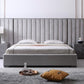 Modrest Buckley - Modern Grey & Black Stainless Steel Bed w/ Nightstands