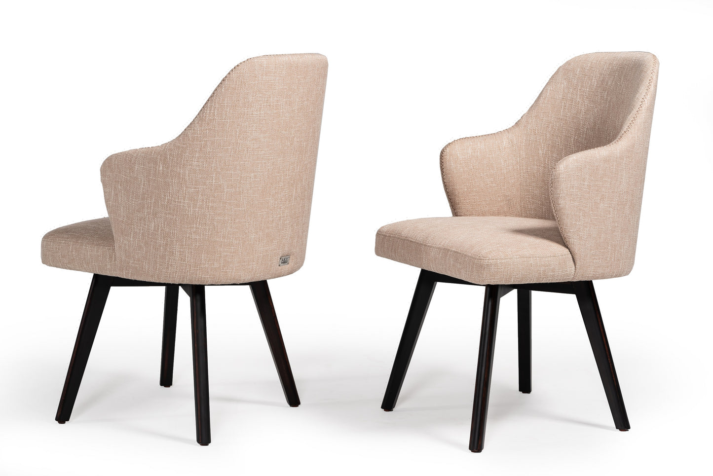 A&X Caligari Modern Beige Fabric Dining Chair (Set of 2)