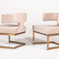 Modrest Calvo Modern Off-White Velvet & Brass Dining Chair