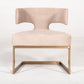 Modrest Calvo Modern Off-White Velvet & Brass Dining Chair