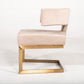 Modrest Calvo Modern Off-White Velvet & Brass Dining Chair