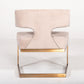 Modrest Calvo Modern Off-White Velvet & Brass Dining Chair