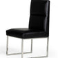 A&X Carla - Modern Black Leatherette Dining Chair (Set of 2)