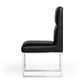 A&X Carla - Modern Black Leatherette Dining Chair (Set of 2)