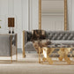 Divani Casa Carlos Modern Grey Velvet & Gold Sofa