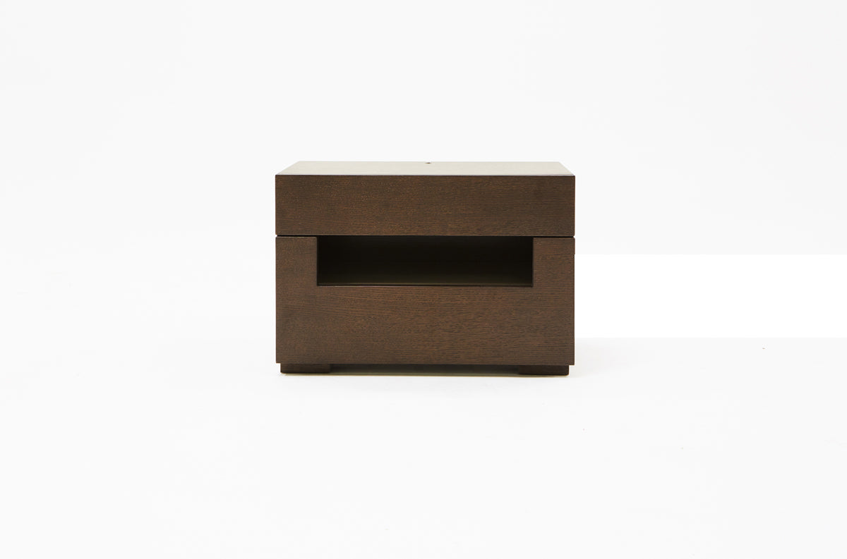 Ceres Modern Brown Oak and Grey Nightstand