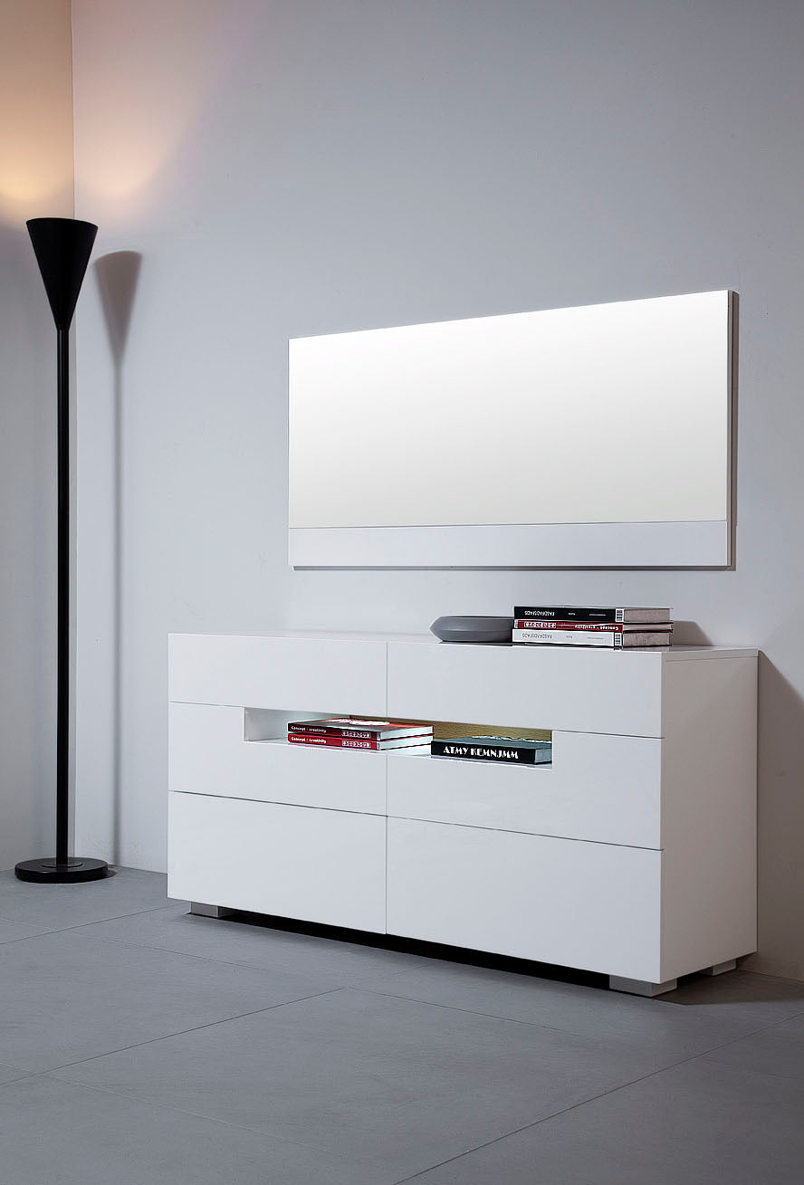 Modrest Ceres - Modern LED White Lacquer Dresser