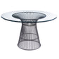 Modrest Chandler - Modern Round Glass & Black Stainless Steel Dining Table