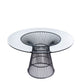 Modrest Chandler - Modern Round Glass & Black Stainless Steel Dining Table
