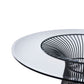 Modrest Chandler - Modern Round Glass & Black Stainless Steel Dining Table