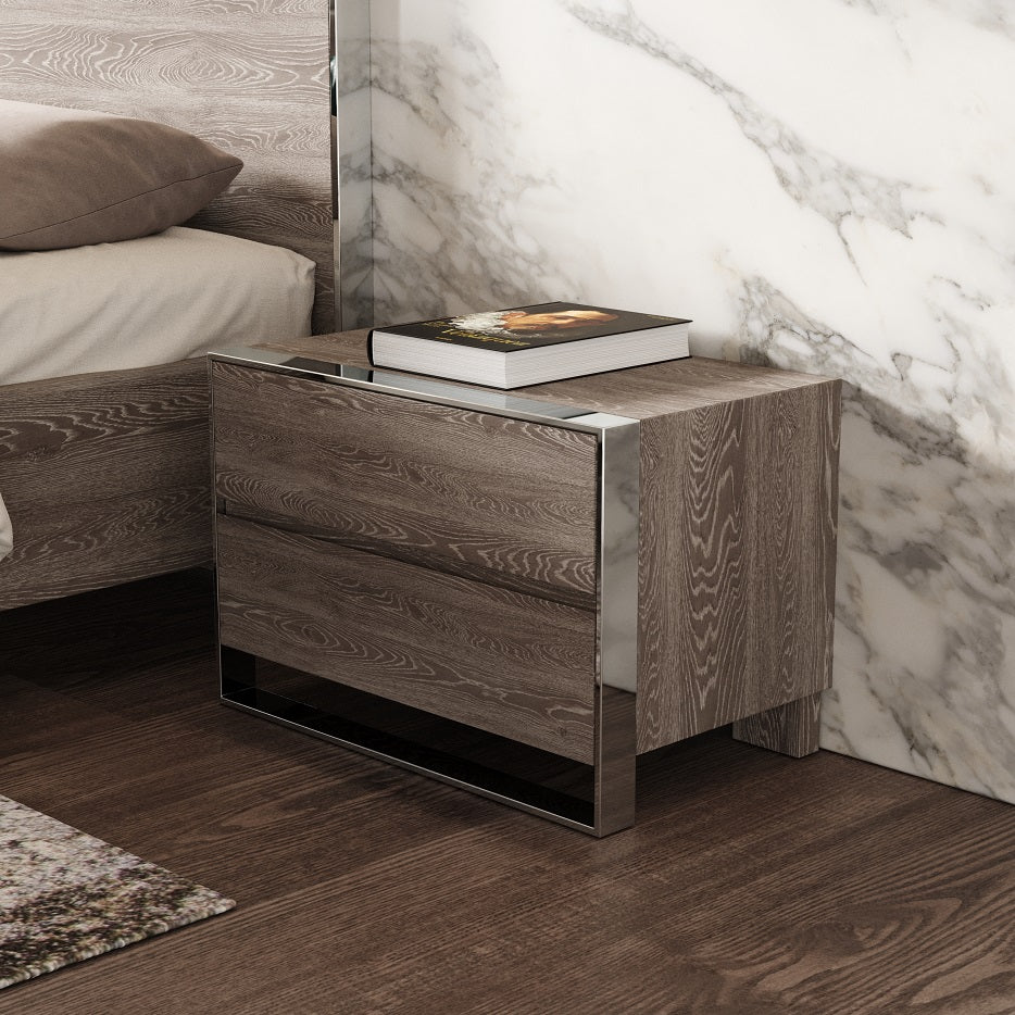 Modrest Arlene Modern Grey Elm Nightstand