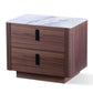 Modrest Chelton - Contemporary White Ceramic & Walnut Nightstand