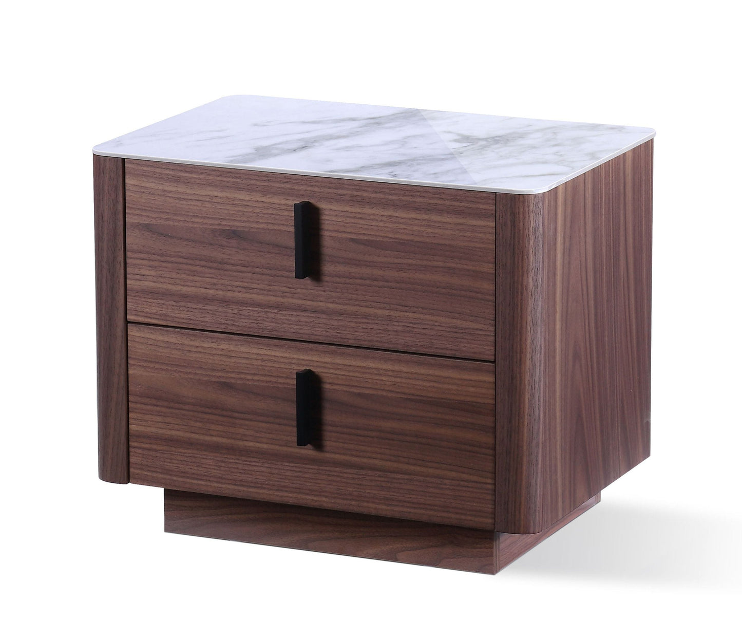 Modrest Chelton - Contemporary White Ceramic & Walnut Nightstand