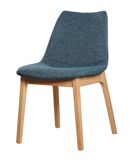 Modrest Chrissy - Modern Blue Fabric Dining Chair (Set of 2)