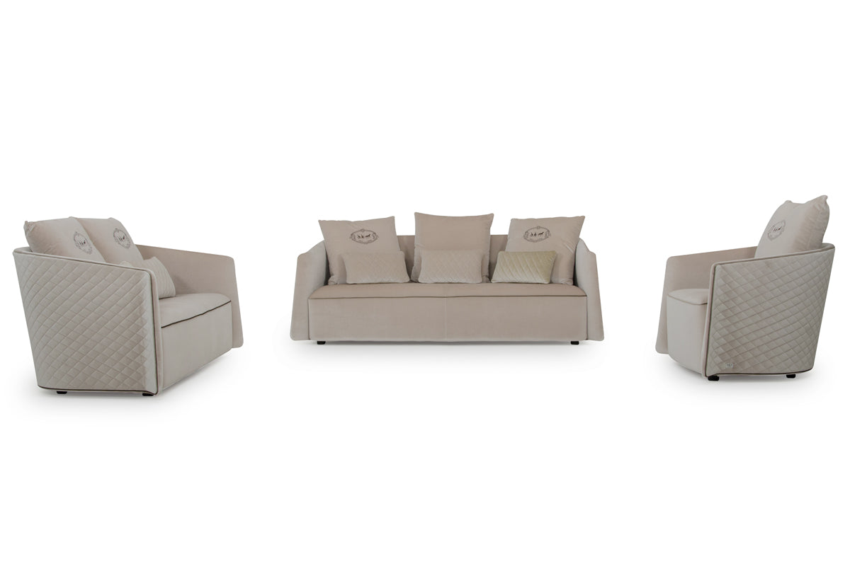 A&X Talin Modern Beige Fabric Sofa set
