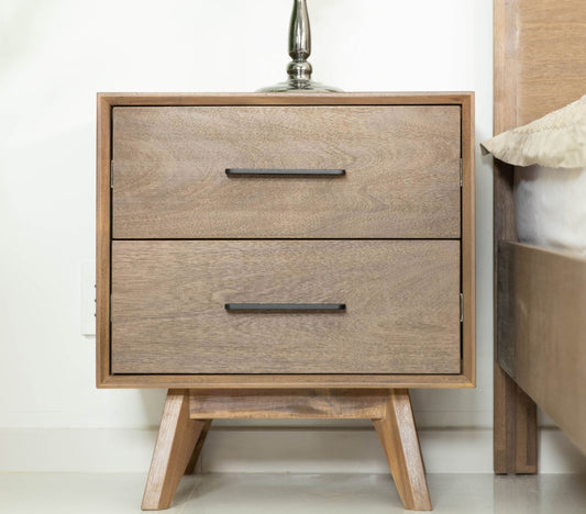 Modrest Claire - Contemporary Natural Light Mocha Acacia Nightstand