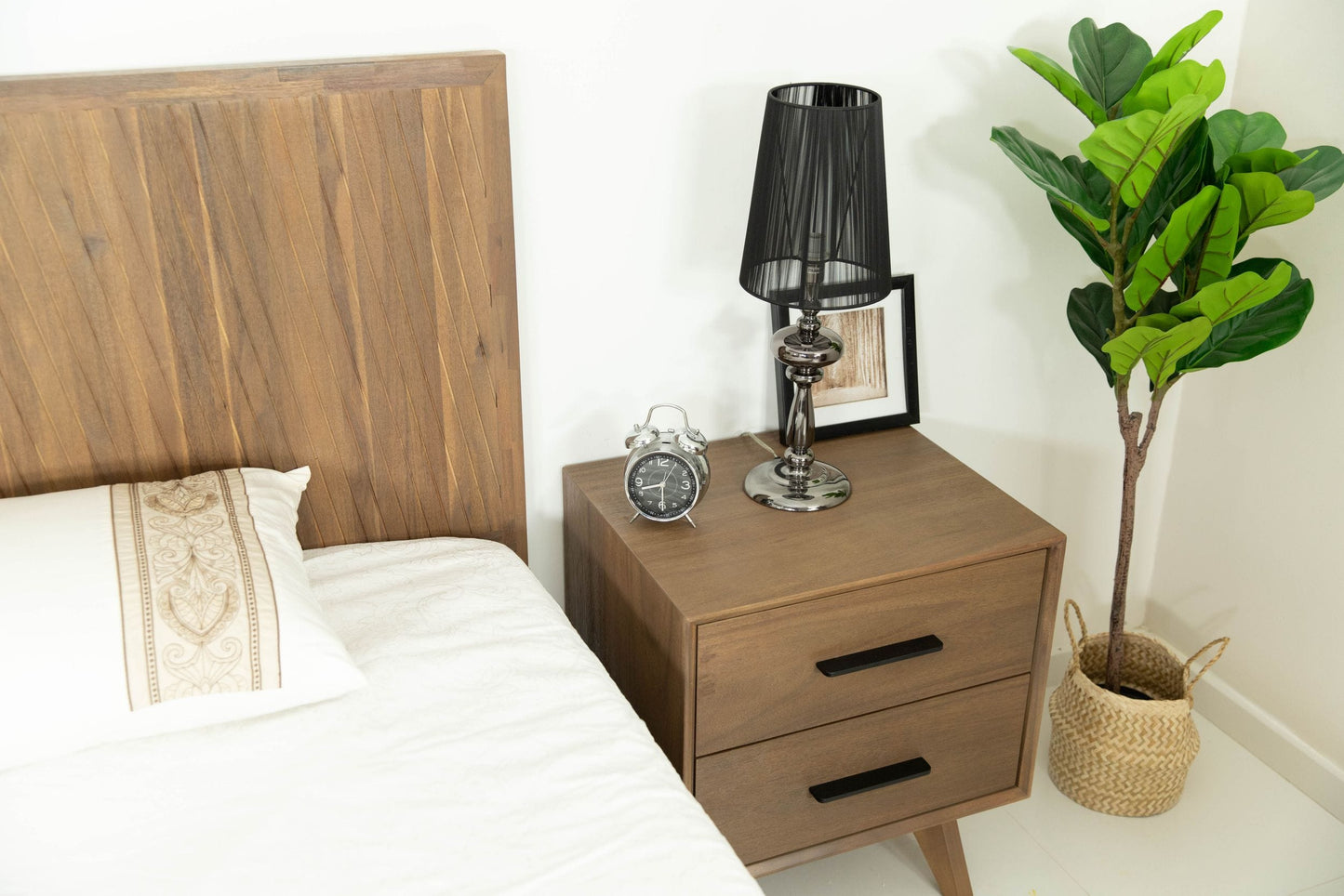 Modrest Claire - Contemporary Natural Light Mocha Acacia Nightstand