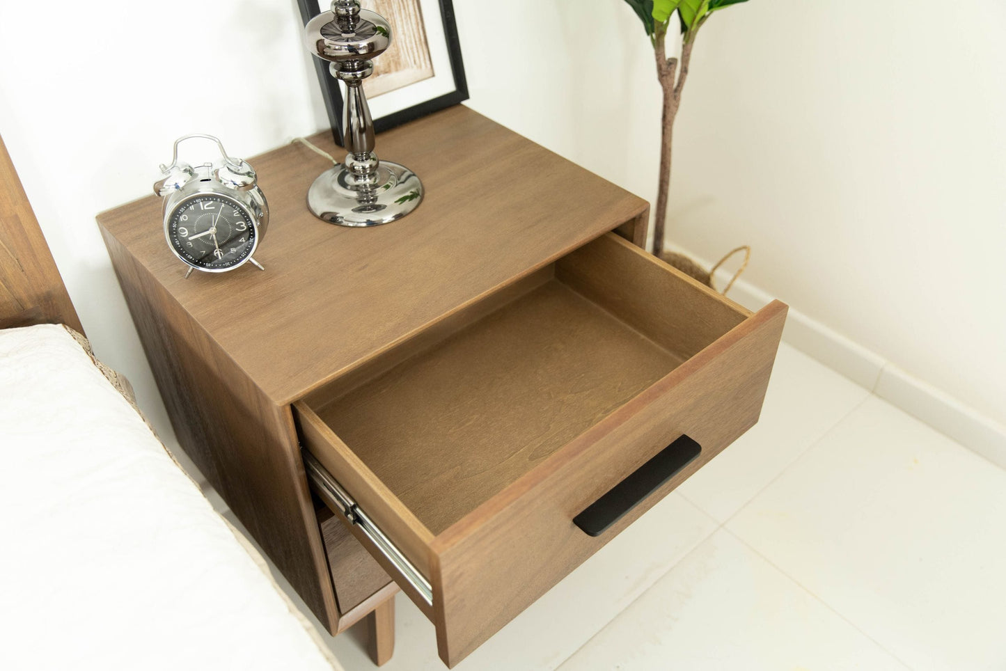 Modrest Claire - Contemporary Natural Light Mocha Acacia Nightstand