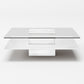 Modrest Clarion - Modern White & Clear Glass Coffee Table