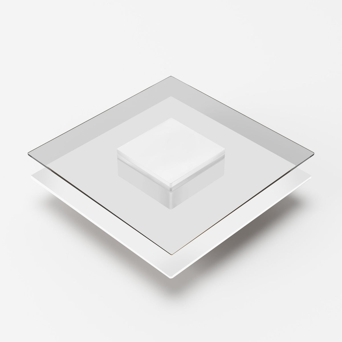 Modrest Clarion - Modern White & Clear Glass Coffee Table